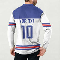 USA Ice Hockey Custom Button Sweatshirt Sporty Style