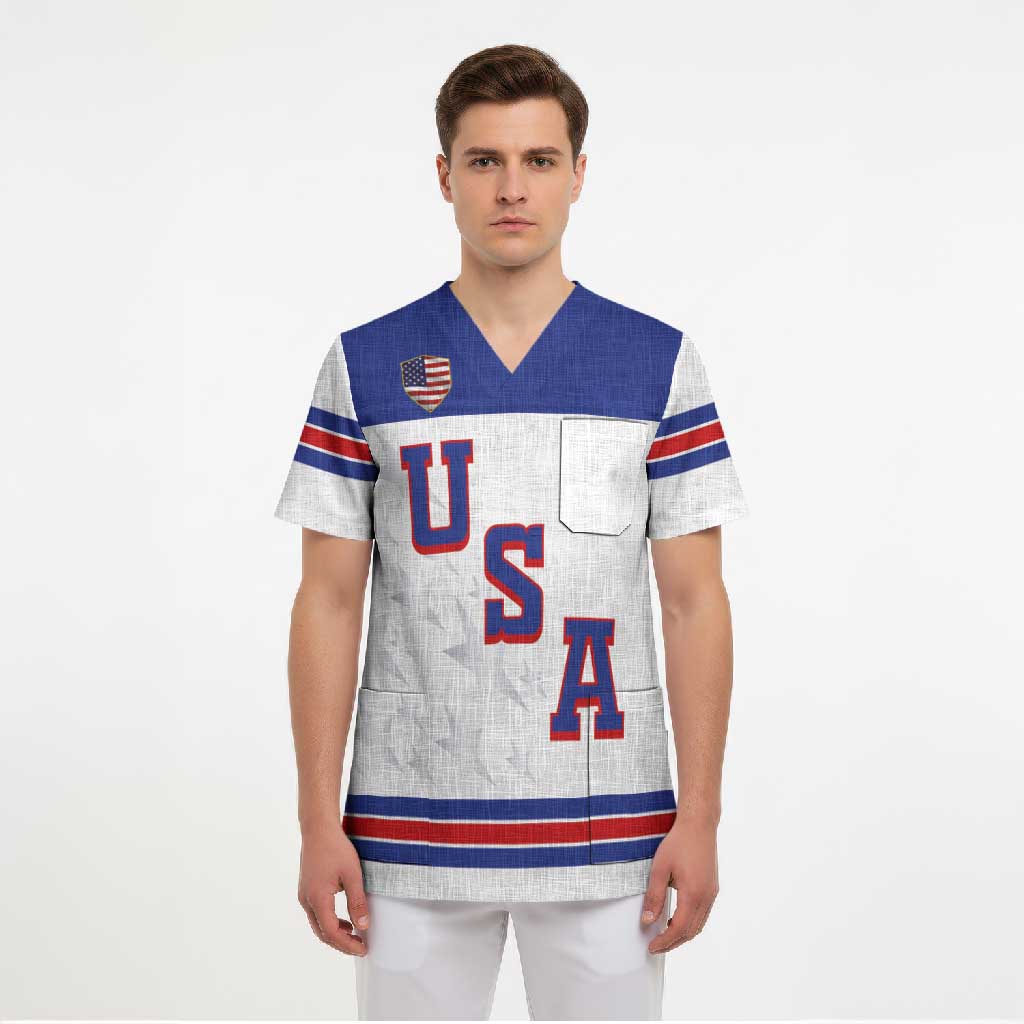 USA Ice Hockey Custom Scrub Top Sporty Style