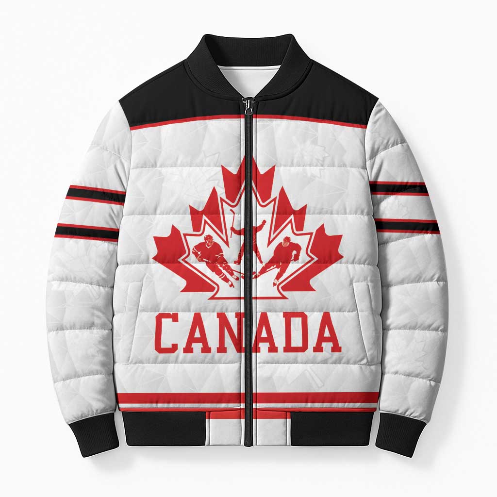 Canada Ice Hockey Custom Bomber Puffer Jacket Maple Leaves Sport