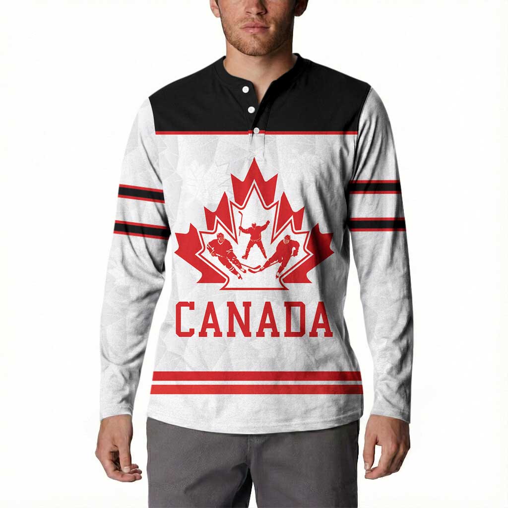 Canada Ice Hockey Custom Button Sweatshirt Maple Leaves Sport