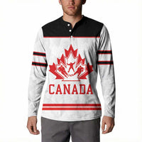 Canada Ice Hockey Custom Button Sweatshirt Maple Leaves Sport