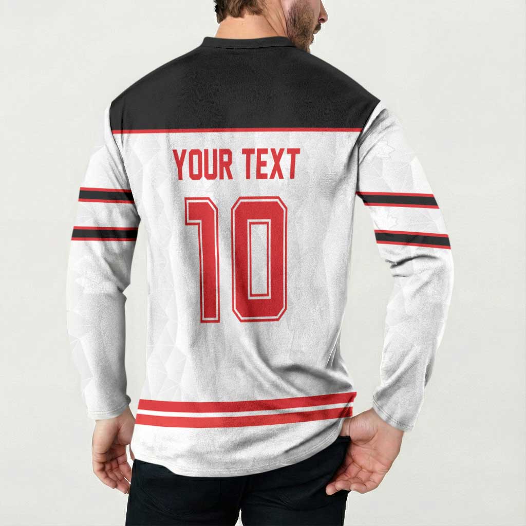Canada Ice Hockey Custom Button Sweatshirt Maple Leaves Sport