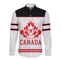 Canada Ice Hockey Custom Long Sleeve Button Shirt Maple Leaves Sport