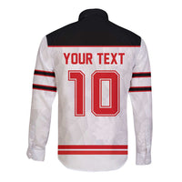 Canada Ice Hockey Custom Long Sleeve Button Shirt Maple Leaves Sport