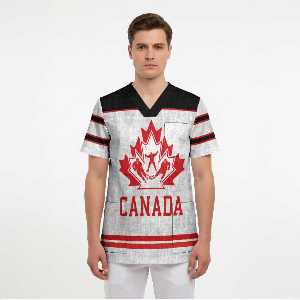 Canada Ice Hockey Custom Scrub Top Maple Leaves Sport