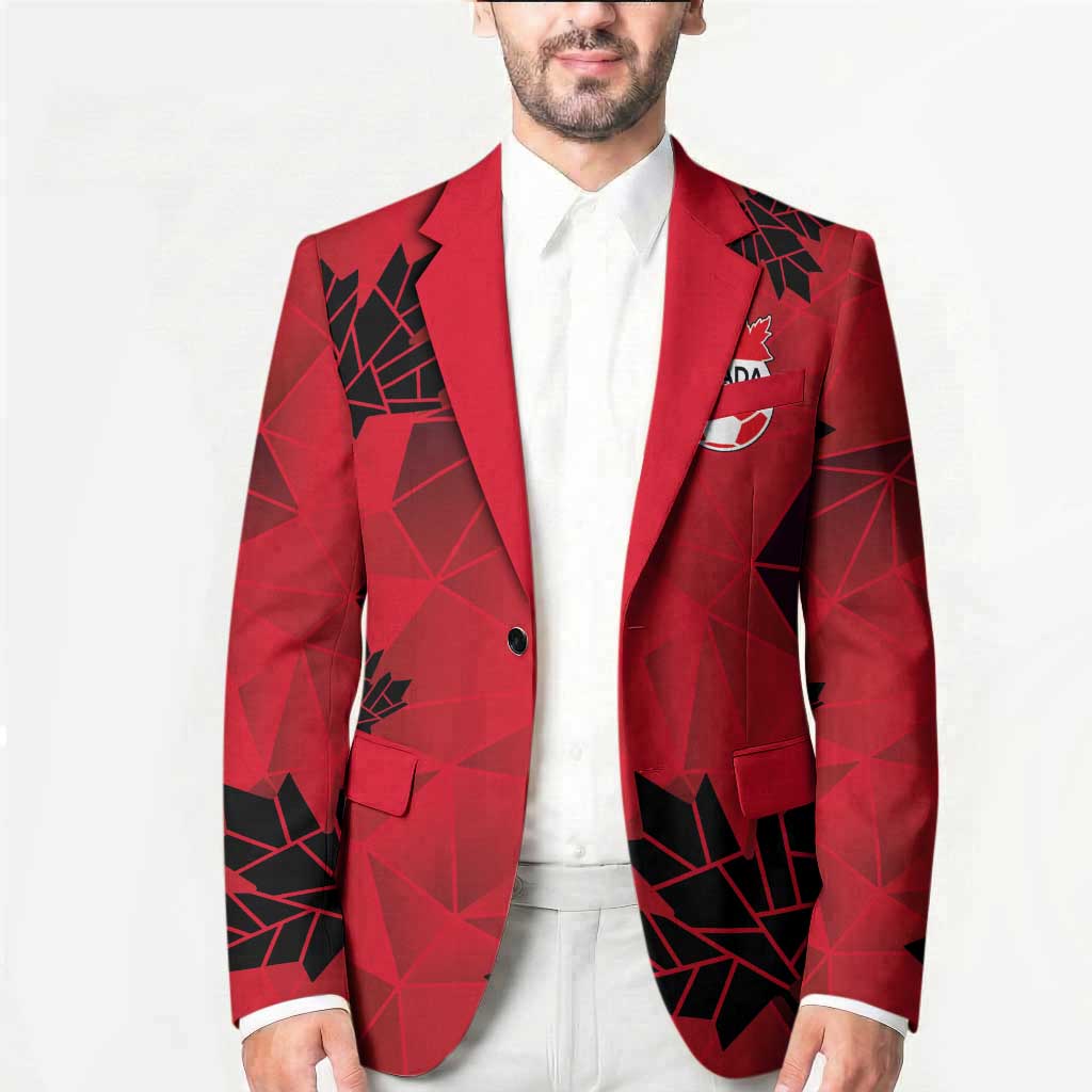 Custom Canada Football Blazer Maple Leaves Geometric Style