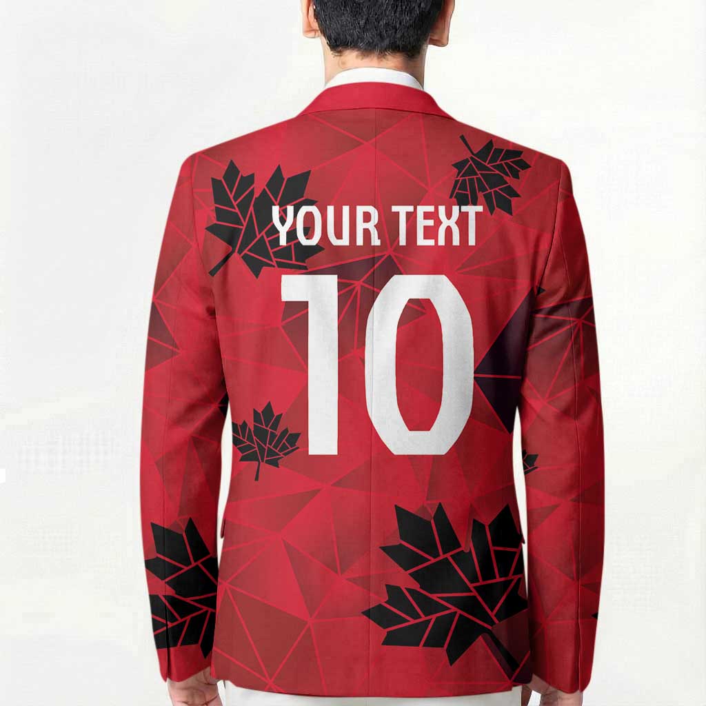 Custom Canada Football Blazer Maple Leaves Geometric Style