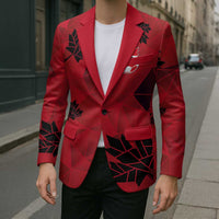 Custom Canada Football Blazer Maple Leaves Geometric Style