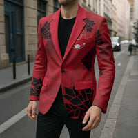 Custom Canada Football Blazer Maple Leaves Geometric Style