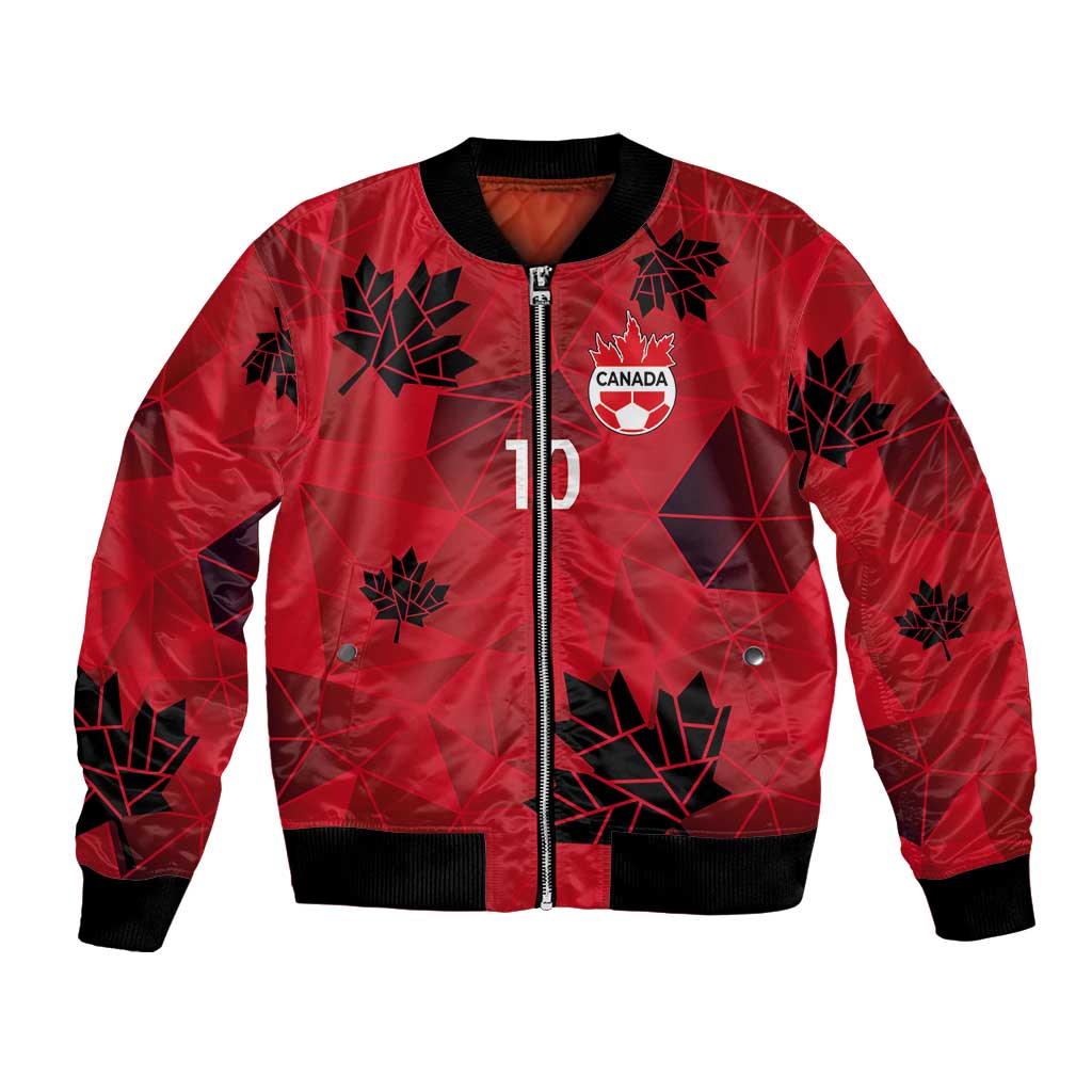 Custom Canada Football Bomber Jacket Maple Leaves Geometric Style