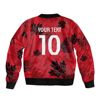 Custom Canada Football Bomber Jacket Maple Leaves Geometric Style