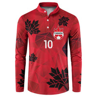 Custom Canada Football Button Sweatshirt Maple Leaves Geometric Style