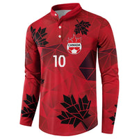 Custom Canada Football Button Sweatshirt Maple Leaves Geometric Style
