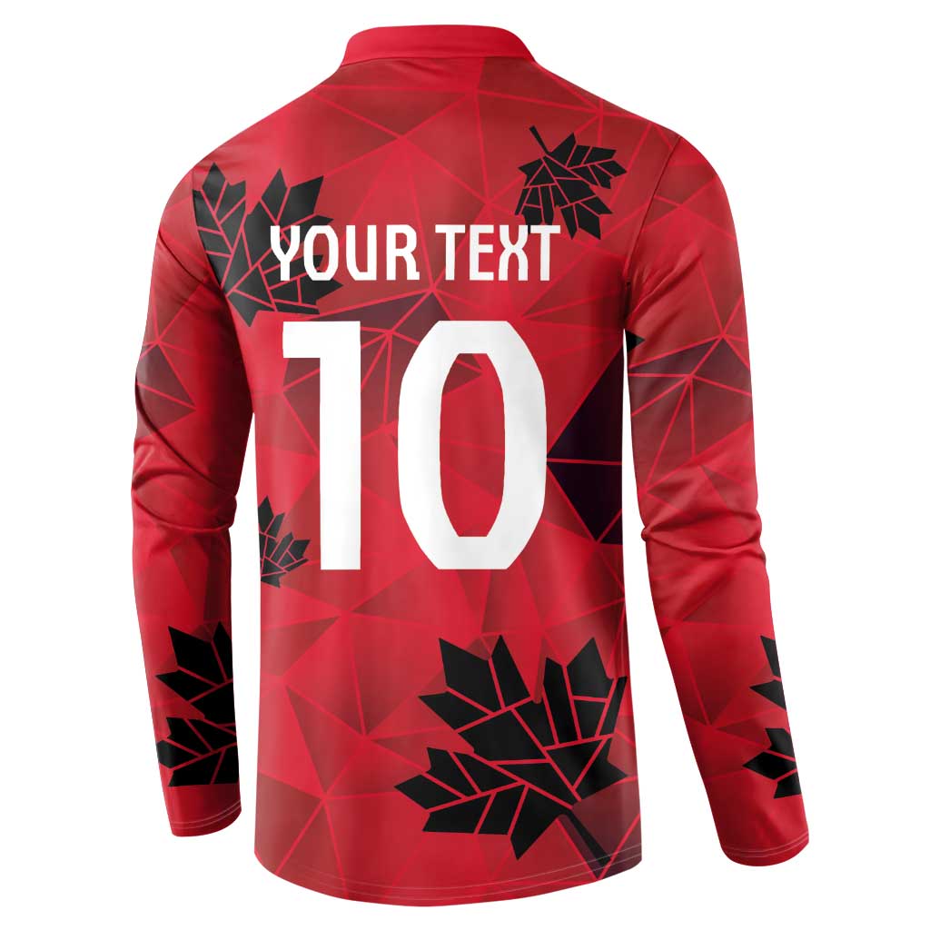 Custom Canada Football Button Sweatshirt Maple Leaves Geometric Style
