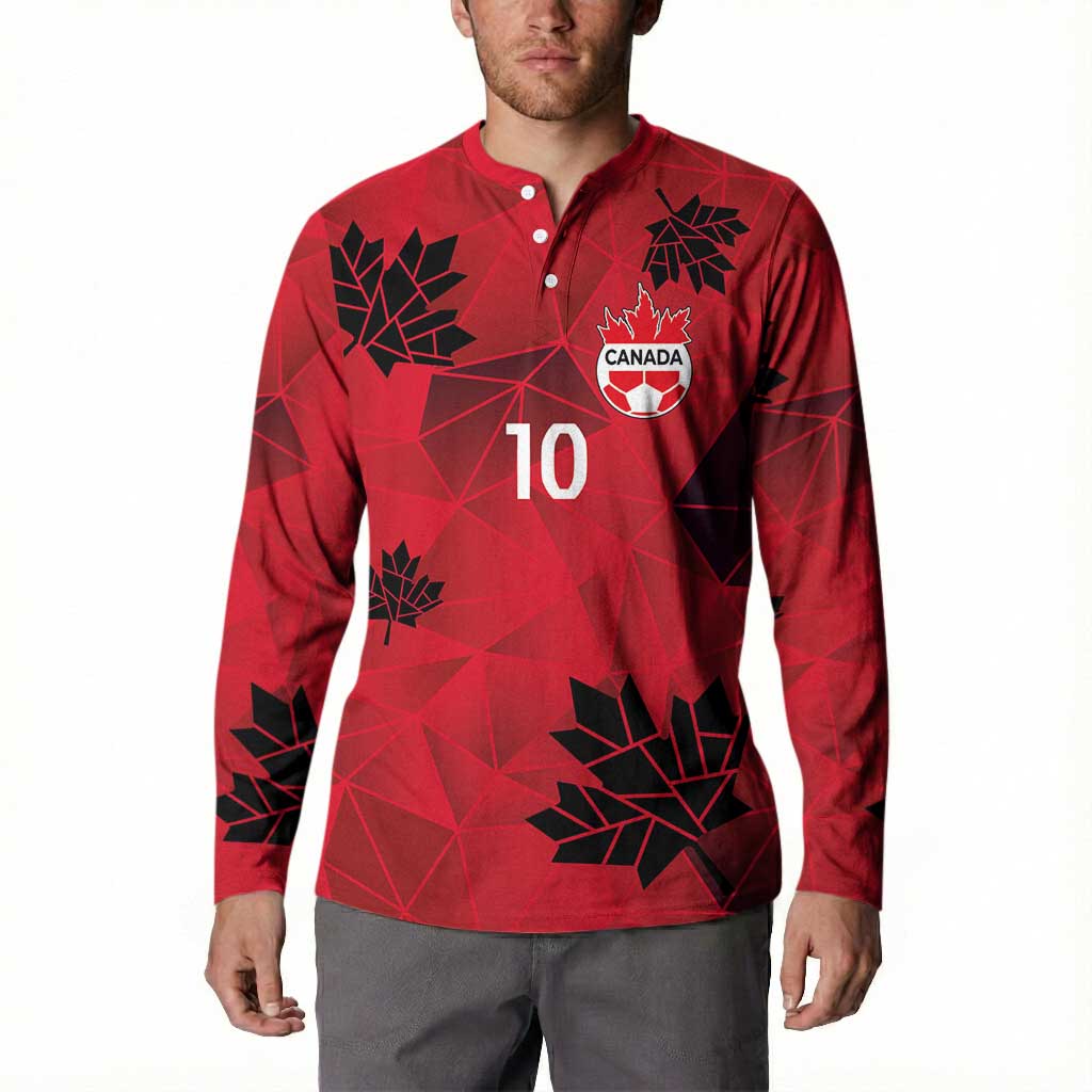 Custom Canada Football Button Sweatshirt Maple Leaves Geometric Style
