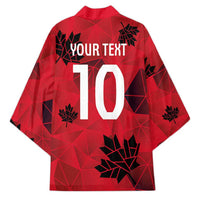 Custom Canada Football Kimono Maple Leaves Geometric Style