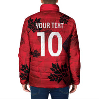 Custom Canada Football Padded Jacket Maple Leaves Geometric Style