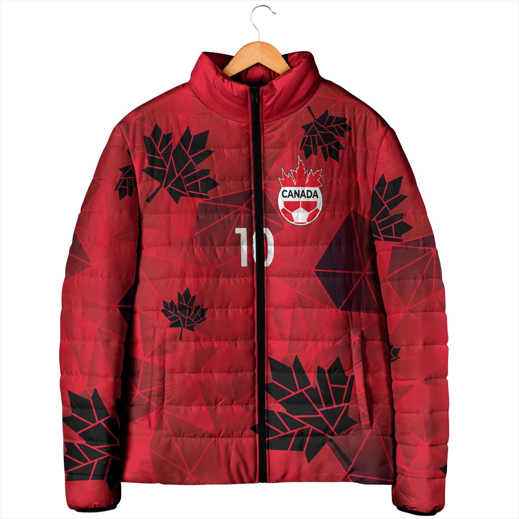 Custom Canada Football Padded Jacket Maple Leaves Geometric Style