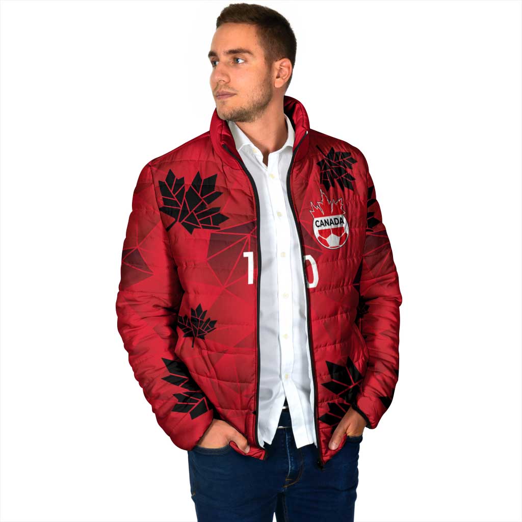 Custom Canada Football Padded Jacket Maple Leaves Geometric Style