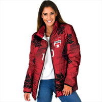 Custom Canada Football Padded Jacket Maple Leaves Geometric Style