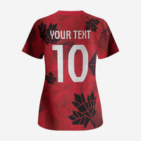 Custom Canada Football Scrub Top Maple Leaves Geometric Style