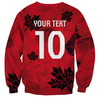Custom Canada Football Sweatshirt Maple Leaves Geometric Style