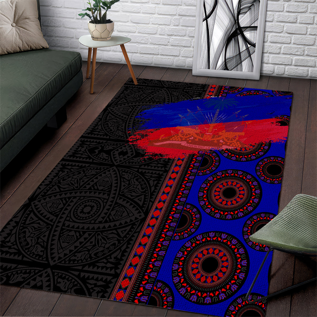 Haiti Flag Day African Seamless Pattern Area Rug - Wonder Print Shop