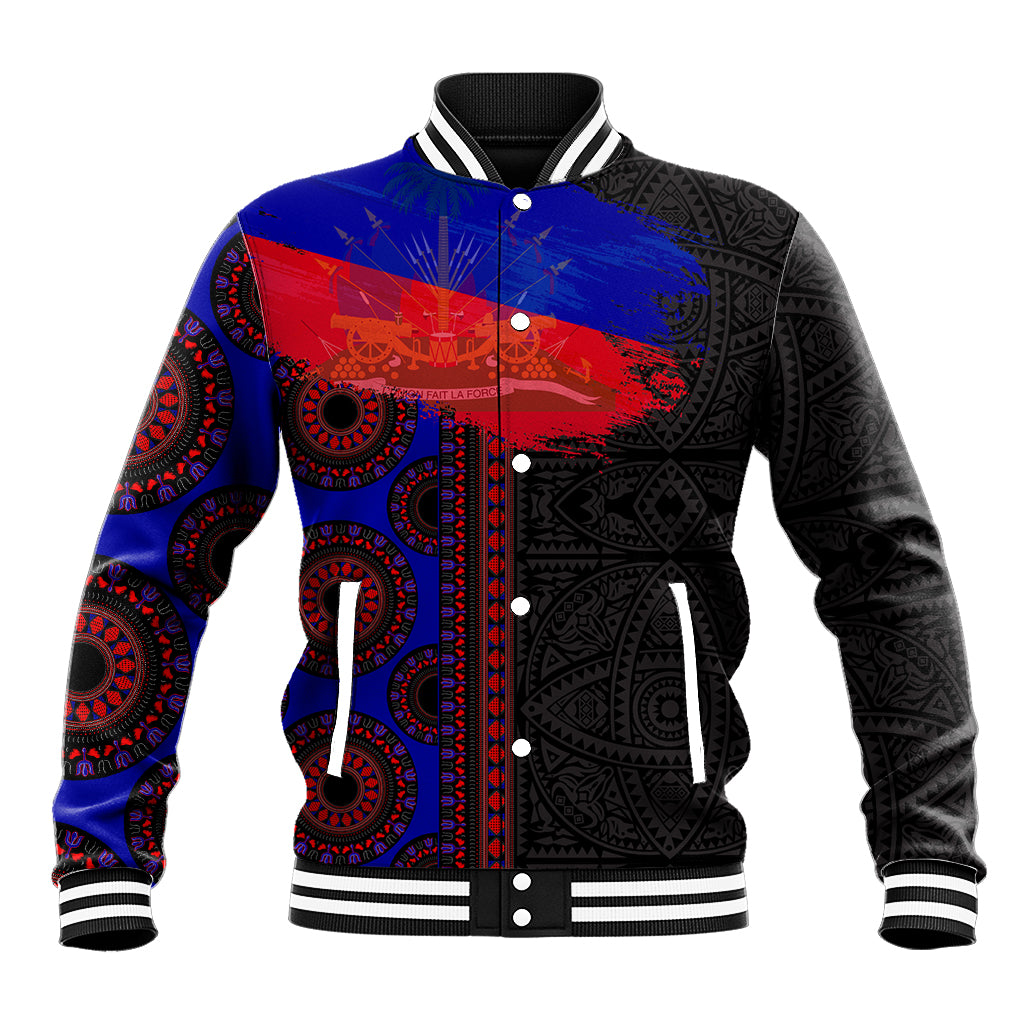 Haiti Flag Day African Seamless Pattern Baseball Jacket - Wonder Print Shop