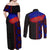 Haiti Flag Day African Seamless Pattern Couples Matching Off Shoulder Maxi Dress and Long Sleeve Button Shirt - Wonder Print Shop