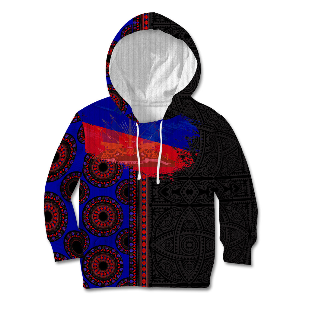 Haiti Flag Day African Seamless Pattern Kid Hoodie - Wonder Print Shop