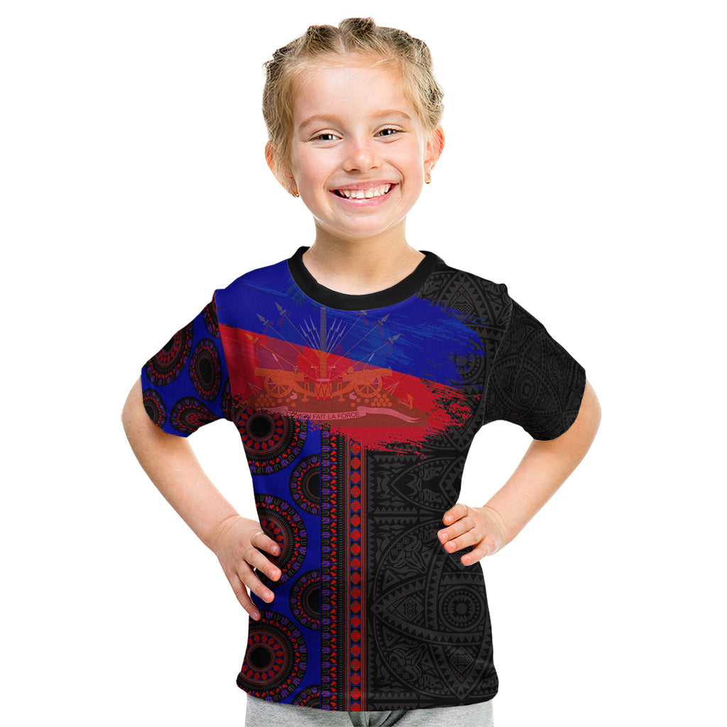 Haiti Flag Day African Seamless Pattern Kid T Shirt - Wonder Print Shop