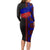 Haiti Flag Day African Seamless Pattern Long Sleeve Bodycon Dress - Wonder Print Shop