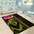 Hawaiian Reggae Music Area Rug Jamaica Singer Tribal Polynesian and Hibiscus - Wonder Print Shop