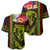 Hawaiian Reggae Music Baseball Jersey Jamaica Singer Tribal Polynesian and Hibiscus - Wonder Print Shop