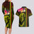 Hawaiian Reggae Music Couples Matching Long Sleeve Bodycon Dress and Hawaiian Shirt Jamaica Singer Tribal Polynesian and Hibiscus - Wonder Print Shop