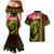 Hawaiian Reggae Music Couples Matching Mermaid Dress and Hawaiian Shirt Jamaica Singer Tribal Polynesian and Hibiscus - Wonder Print Shop