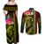 Hawaiian Reggae Music Couples Matching Off Shoulder Maxi Dress and Long Sleeve Button Shirt Jamaica Singer Tribal Polynesian and Hibiscus - Wonder Print Shop