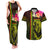 Hawaiian Reggae Music Couples Matching Tank Maxi Dress and Hawaiian Shirt Jamaica Singer Tribal Polynesian and Hibiscus - Wonder Print Shop