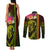 Hawaiian Reggae Music Couples Matching Tank Maxi Dress and Long Sleeve Button Shirt Jamaica Singer Tribal Polynesian and Hibiscus - Wonder Print Shop