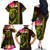 Hawaiian Reggae Music Family Matching Off The Shoulder Long Sleeve Dress and Hawaiian Shirt Jamaica Singer Tribal Polynesian and Hibiscus - Wonder Print Shop