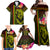 Hawaiian Reggae Music Family Matching Off Shoulder Maxi Dress and Hawaiian Shirt Jamaica Singer Tribal Polynesian and Hibiscus