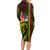 Hawaiian Reggae Music Long Sleeve Bodycon Dress Jamaica Singer Tribal Polynesian and Hibiscus - Wonder Print Shop