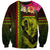 Hawaiian Reggae Music Sweatshirt Jamaica Singer Tribal Polynesian and Hibiscus