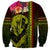 Hawaiian Reggae Music Sweatshirt Jamaica Singer Tribal Polynesian and Hibiscus