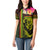 Hawaiian Reggae Music Women Polo Shirt Jamaica Singer Tribal Polynesian and Hibiscus