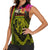 Hawaiian Reggae Music Women Sleeveless Polo Shirt Jamaica Singer Tribal Polynesian and Hibiscus