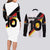 Custom Germany Football Road to the 4th European Championship Couples Matching Long Sleeve Bodycon Dress and Long Sleeve Button Shirt White Color - Wonder Print Shop