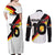 Custom Germany Football Road to the 4th European Championship Couples Matching Off Shoulder Maxi Dress and Long Sleeve Button Shirt White Color - Wonder Print Shop