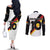 Custom Germany Football Road to the 4th European Championship Couples Matching Off The Shoulder Long Sleeve Dress and Long Sleeve Button Shirt White Color