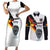 Custom Germany Football Road to the 4th European Championship Couples Matching Short Sleeve Bodycon Dress and Long Sleeve Button Shirt White Color - Wonder Print Shop